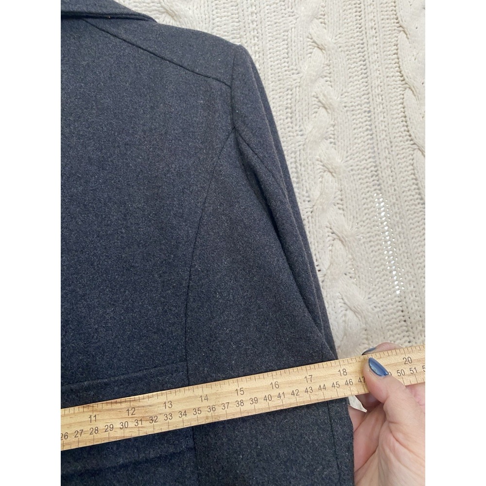 Black Rivet Wool‎ Blend Black Double Breasted Zip Pockets Peacoat Women M - Picture 10 of 12